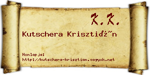 Kutschera Krisztián névjegykártya